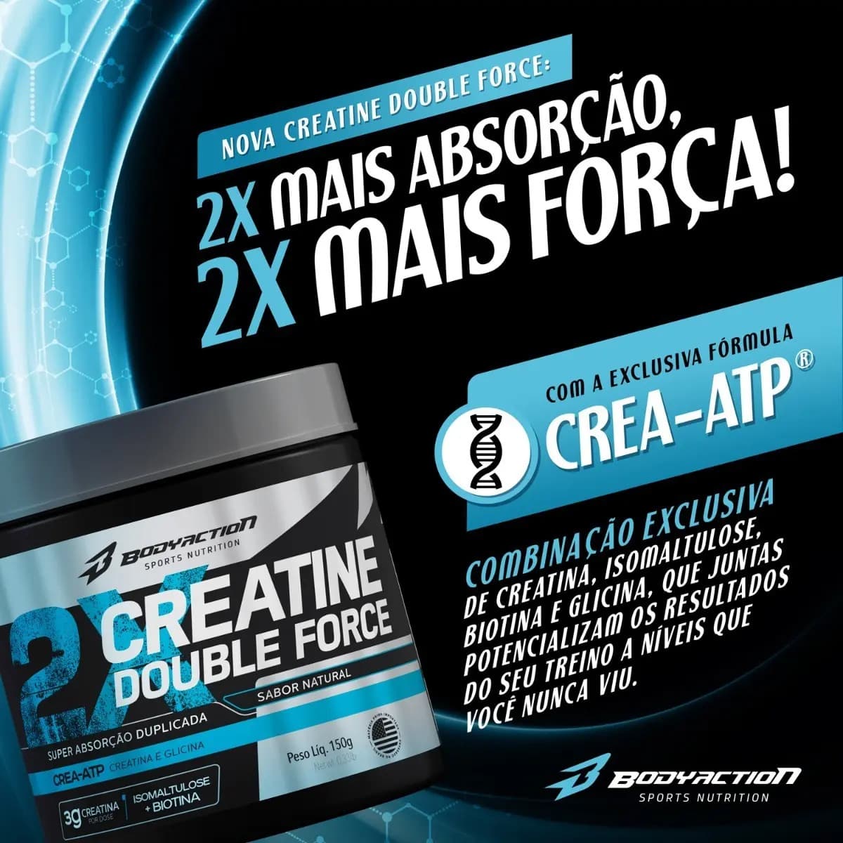 Ba Creatina 150g Double Force Bodyaction